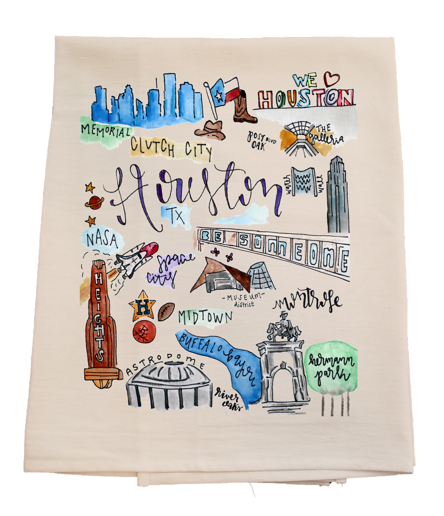 Houston City Tea Towel