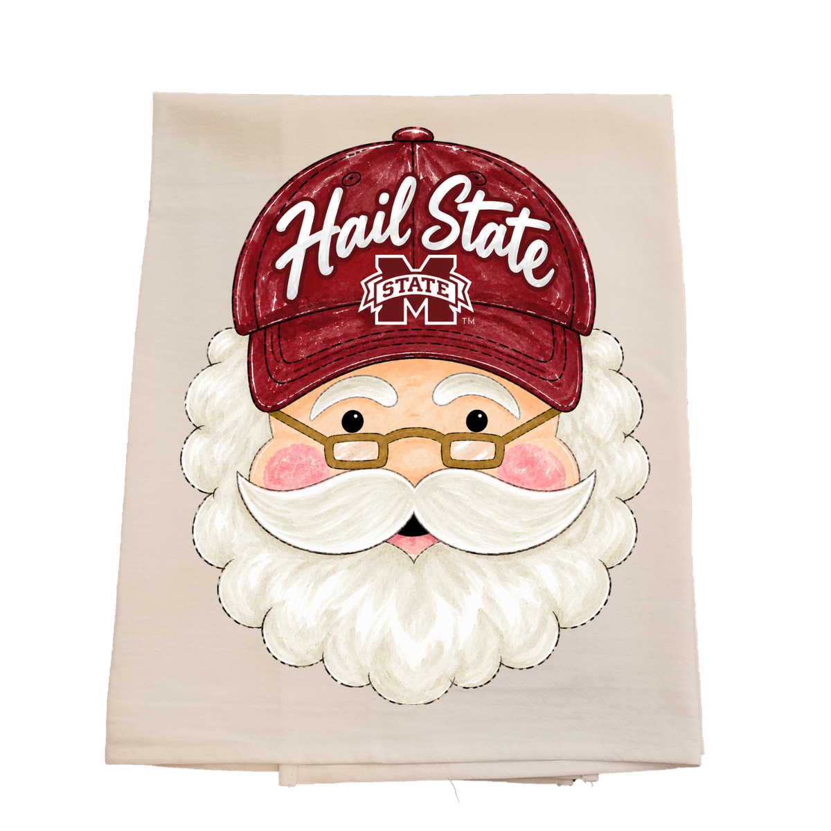 Mississippi State Santa Tea Towel