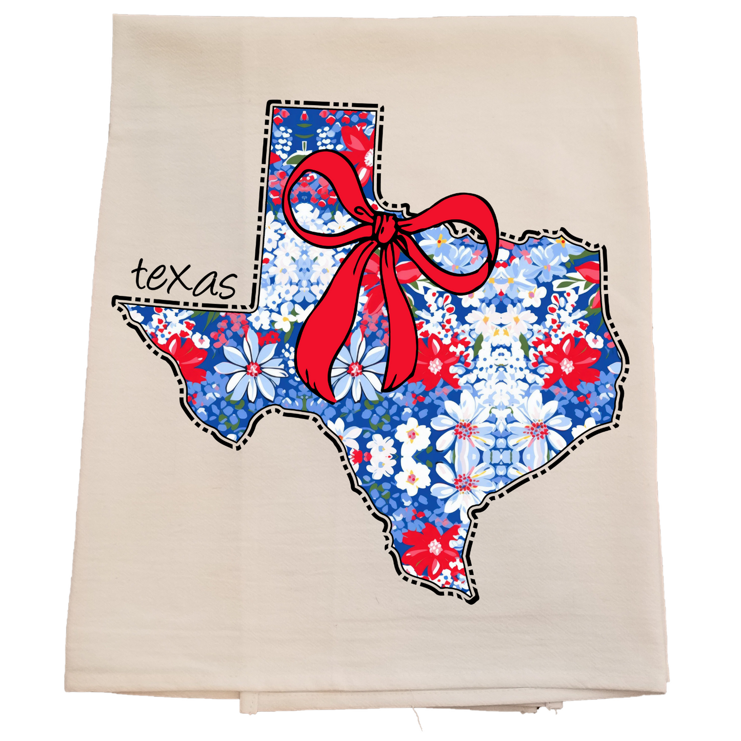 Red White Blue Texas Tea Towel