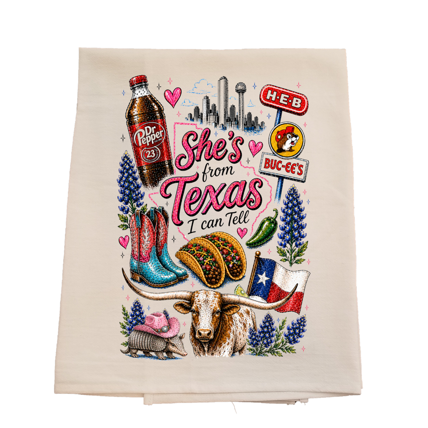 She's From Texas Tea Towel