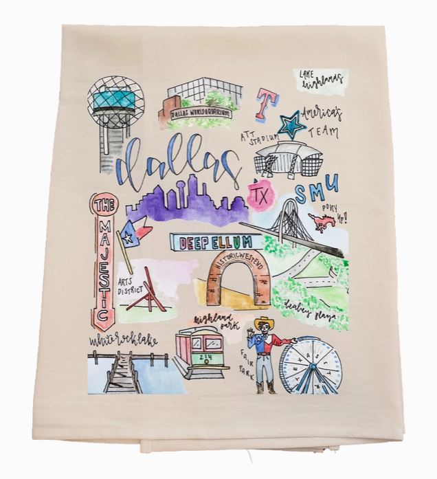 Dallas City Tea Towel