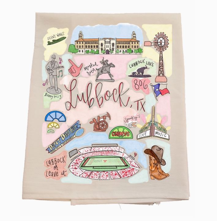 Lubbock City Tea Towel