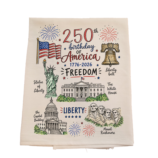 250 Collage Tea Towel