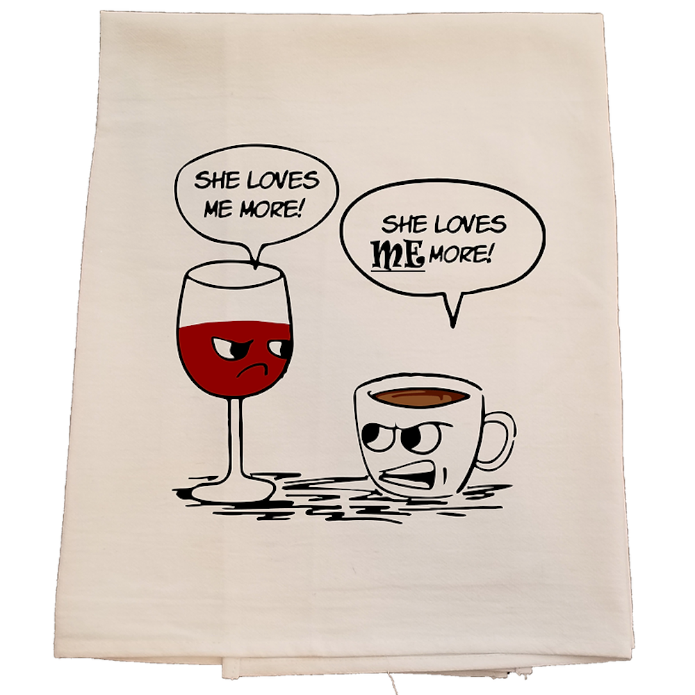 Coffee and Wine Tea Towel