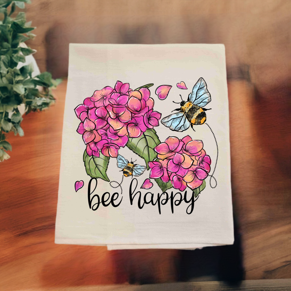 Bee Happy Tea Towel