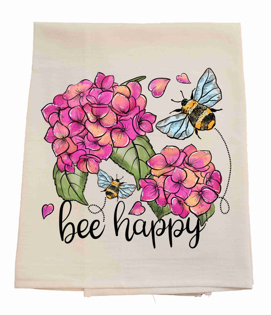 Bee Happy Tea Towel