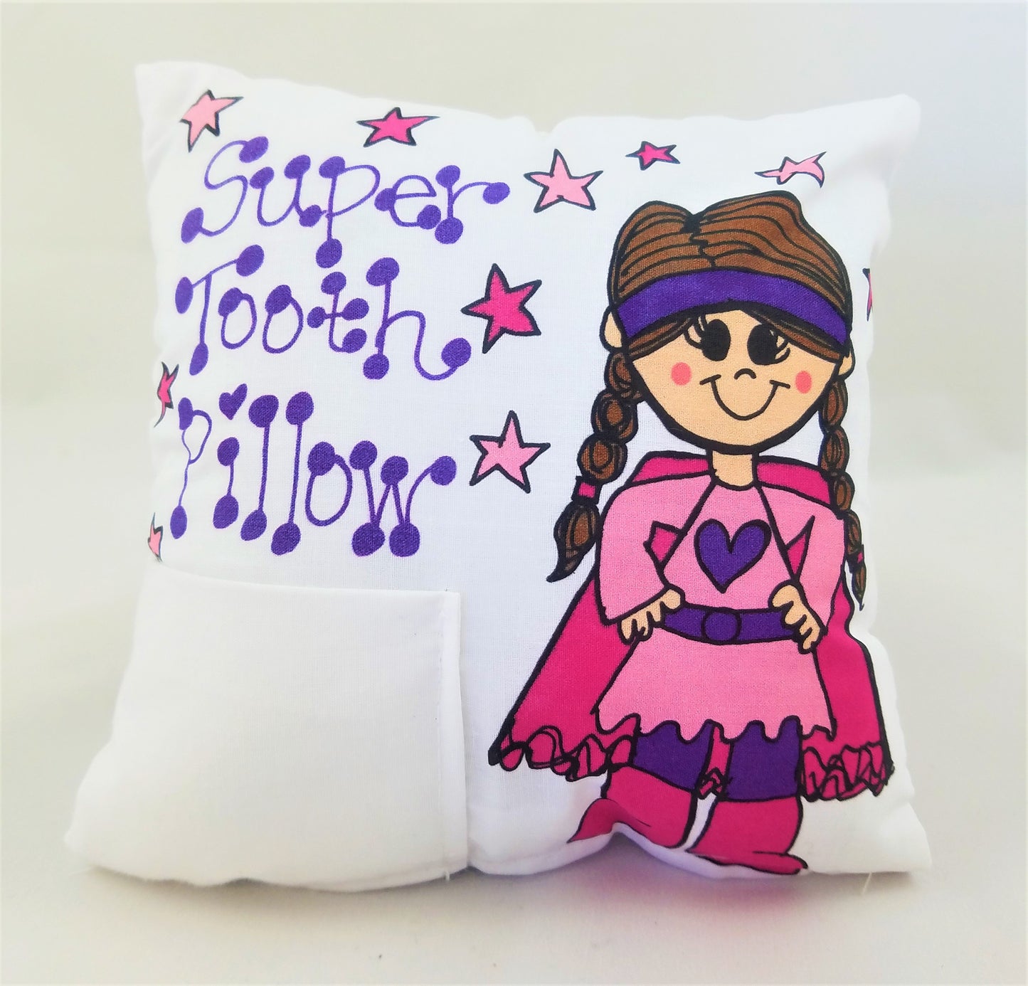 Supergirl Pink Tooth Pillow