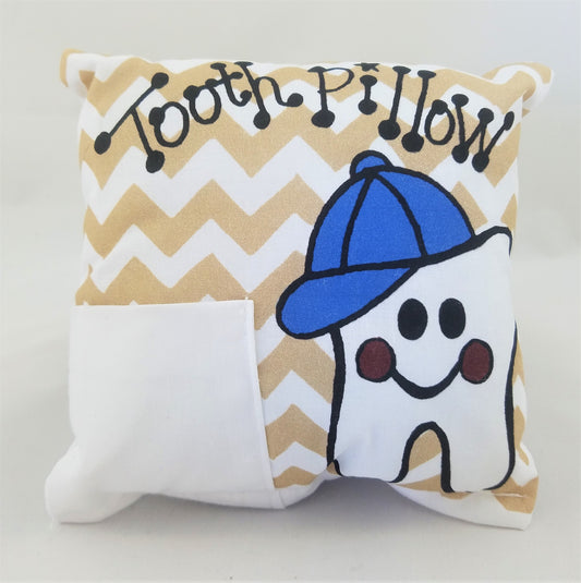 Tan Chevron Tooth Pillow