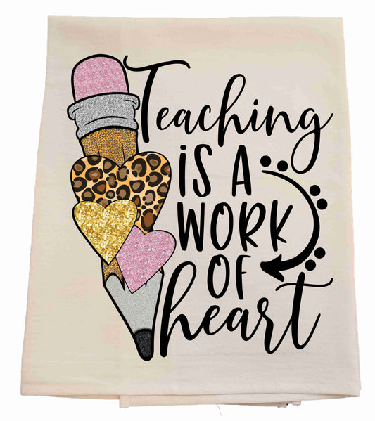 Teacher Heart Tea Towel