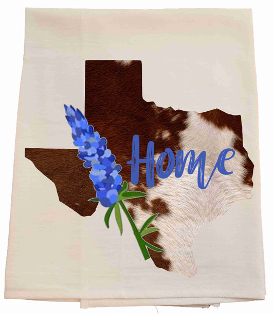 Texas Cowhide Tea Towel